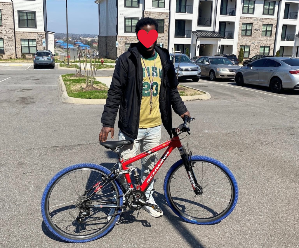 Client with a new bike